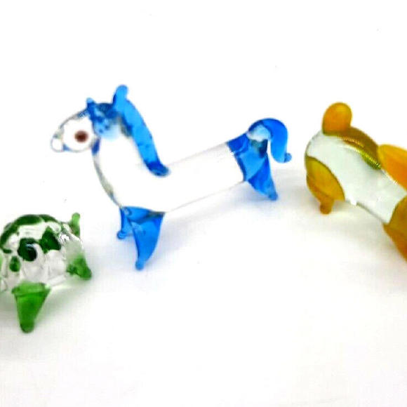 Vintage Lot Of 3 Miniature Art Glass Animals (Horse Rabbit & Turtle) - Picture 1 of 9